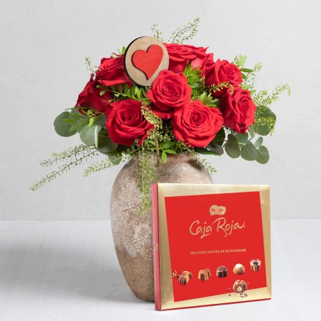 22 Rosas rosa eternas en caja forma corazón - Regalo Enamorados original