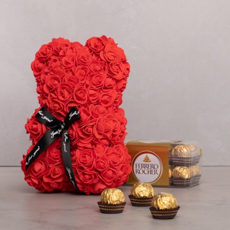 Osito Rosas + Ferrero Rocher